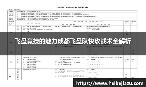 飞盘竞技的魅力成都飞盘队快攻战术全解析