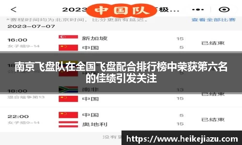 南京飞盘队在全国飞盘配合排行榜中荣获第六名的佳绩引发关注